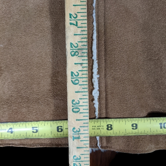 Faux Suede Sherpa Reversible Coat LG Soft Batwing 3/4 Sleeve Pocket Boho Driving - Picture 3 of 16